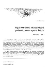 Portada:Miguel Hernández y Rafael Alberti, poetas del pueblo a pesar de todo / Juan José Téllez