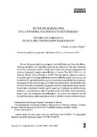 Portada:Sever de Barcelona en la primera hagiografia reformada / Carme Arronis Llopis