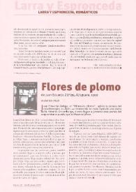 Portada:"Flores de plomo" de Juan Eduardo Zuñiga, Alfaguara, 1999 / Anabel Sáiz Ripoll