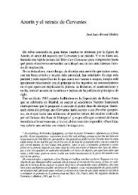 Portada:Azorín y el retrato de Cervantes / José Luis Bernal Muñoz