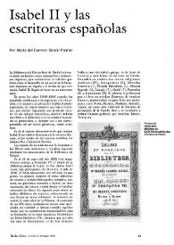 Portada:Isabel II y las escritoras españolas / por María del Carmen Simón Palmer