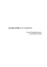 Portada:Sociocrítica y cultura / Antonio Chicharro Chamorro