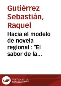 Portada:Hacia el modelo de novela regional : "El sabor de la tierruca" de José María de Pereda