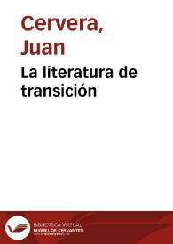 Portada:La literatura de transición / Juan Cervera