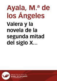 Portada:Valera y la novela de la segunda mitad del siglo XIX / M.ª Ángeles Ayala