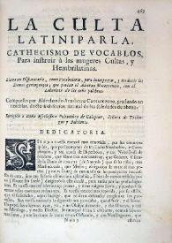 Portada:La culta latiniparla / Francisco de Quevedo