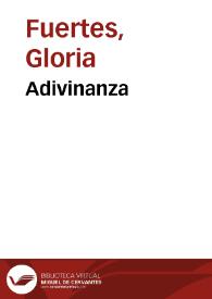 Portada:Adivinanza / Gloria Fuertes