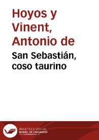 Portada:San Sebastián, coso taurino / Antonio de Hoyos y Vinent