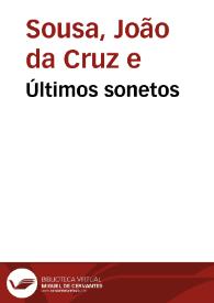 Portada:Últimos sonetos / Cruz e Sousa