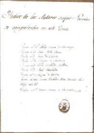 Portada:[Cancionero del Siglo XVIII : Mss. 3751 de la Biblioteca Nacional de España]