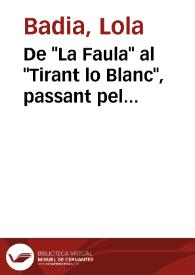 Portada:De \"La Faula\" al \"Tirant lo Blanc\", passant pel \"Llibre de Fortuna e Prudencia\"