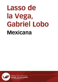 Portada:Mexicana / Gabriel Lobo Lasso de la Vega