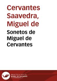 Portada:Sonetos de Miguel de Cervantes / Miguel de Cervantes; edición de Ramón García González