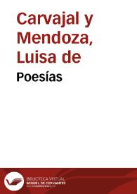 Portada:Poesías / María Luisa Carvajal y Mendoza