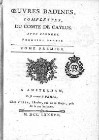 Portada:Histoire du vaillant chevalier Tirant le Blanc / [Joanot Martorell]; [Anne Claude Philippe, Comte de Caylus]