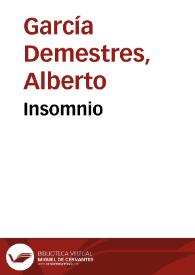 Portada:Insomnio / Alberto García Demestres