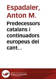 Portada:Predecessors catalans i continuadors europeus del cant V de l'Orlando furioso