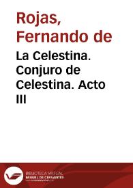 Portada:La Celestina. Conjuro de Celestina. Acto III