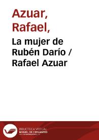 Portada:La mujer de Rubén Darío / Rafael Azuar