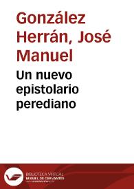 Portada:Un nuevo epistolario perediano / José Manuel González Herrán