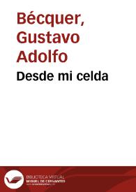 Portada:Desde mi celda / Gustavo Adolfo Bécquer