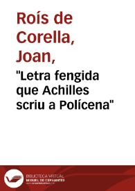 "Letra fengida que Achilles scriu a Polícena"