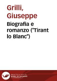 Portada:Biografia e romanzo (\"Tirant lo Blanc\")