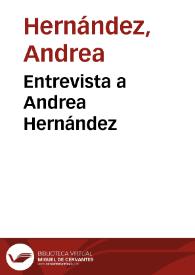 Portada:Entrevista a Andrea Hernández