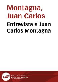Portada:Entrevista a Juan Carlos Montagna