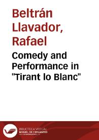 Portada:Comedy and Performance in \"Tirant lo Blanc\"