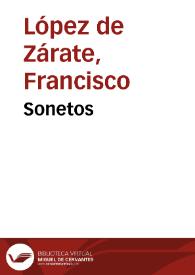 Portada:Sonetos / Francisco López de Zárate; edición de Ramón García González