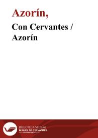 Portada:Con Cervantes / Azorín
