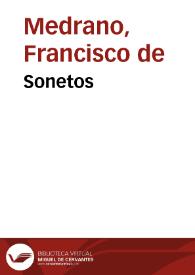 Portada:Sonetos / Francisco de Medrano; editados por Ramón García González