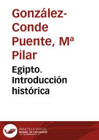 Portada:Egipto. Introducción histórica / M.ª Pilar González-Conde Puente