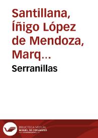 Portada:Serranillas / Íñigo López de Mendoza