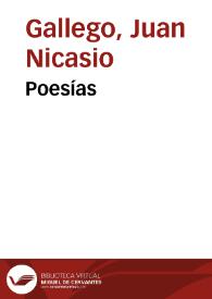 Portada:Poesías / Juan Nicasio Gallego