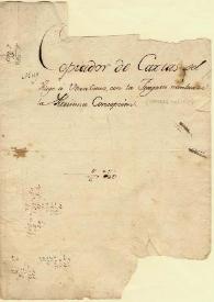 Portada:Copiador de cartas del viage á Veracruz con la fragata nombrada la Purisima Concepcion