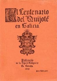 Portada:El Centenario del \"Quijote\" en Galicia