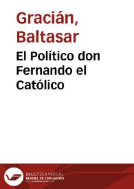 Portada:El Político don Fernando el Católico / Baltasar Gracián