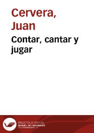 Portada:Contar, cantar y jugar / Juan Cervera