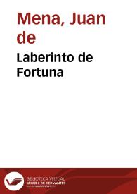 Portada:Laberinto de Fortuna / Juan de Mena