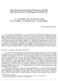 Portada:La Comisión de Antigüedades de la Real Academia de la Historia / Jorge Maier Allende