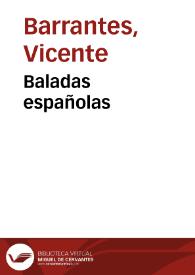 Portada:Baladas españolas / de D. V. Barrantes