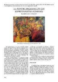 Portada:La pintura religiosa en los expresionistas alemanes / José María Blázquez Martínez