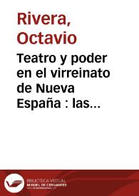 Portada:Teatro y poder en el virreinato de Nueva España : las loas profanas de Sor Juana Inés de la Cruz / Octavio Rivera