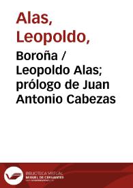 Portada:Boroña / Leopoldo Alas; prólogo de Juan Antonio Cabezas