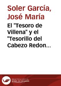 Portada:El \"Tesoro de Villena\" y el \"Tesorillo del Cabezo Redondo\" / José María Soler García