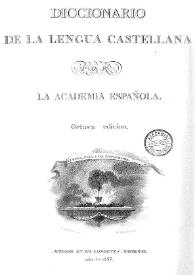 Portada:Diccionario de la lengua castellana / Real Academia Española