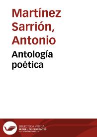 Portada:Antología poética / Antonio Martínez Sarrión