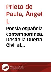 Portada:Poesía española contemporánea. Desde la Guerra Civil al III milenio